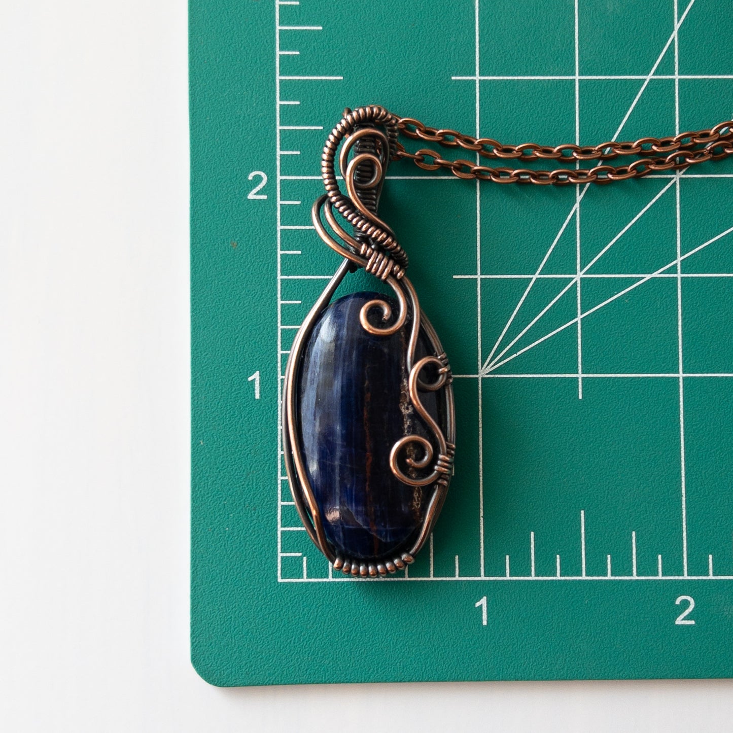 Sodalite & Copper Wrapped Pendant