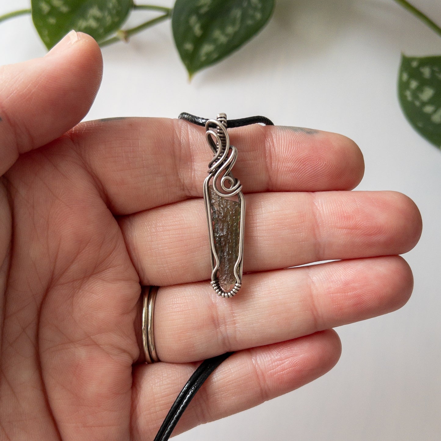 .34 Gram Moldavite & Sterling Silver Wrapped Pendant