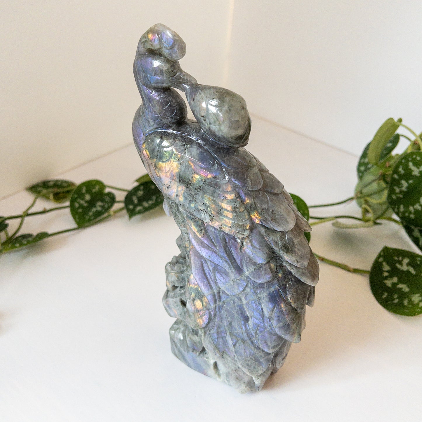 Purple Labradorite Phoenix Breathing Fire