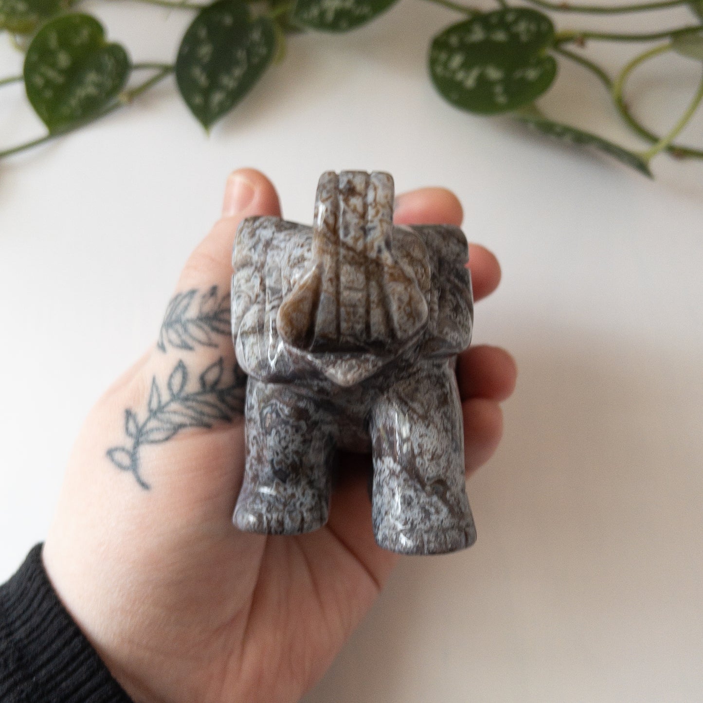 Colorful Moss Agate Elephant B