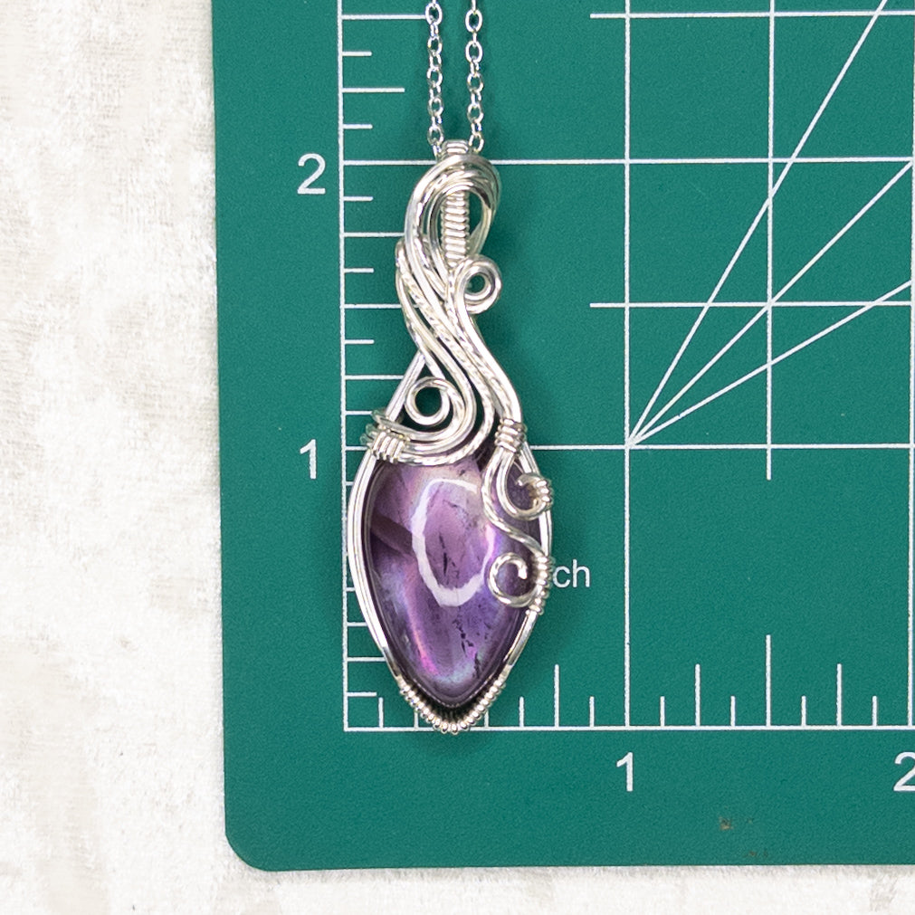 Amethyst + Mother of Pearl Doublet .925 Sterling Silver Pendant