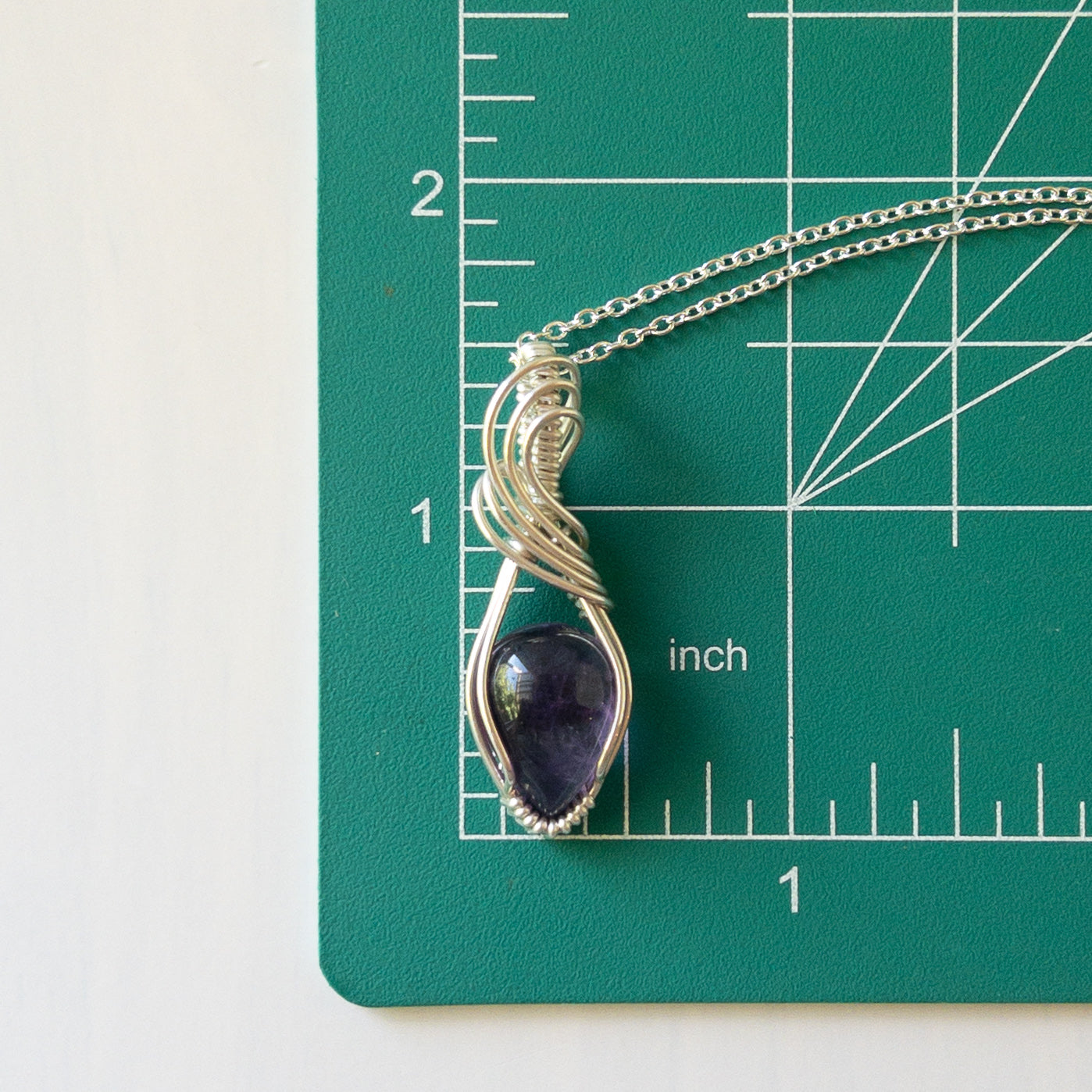 Amethyst & Sterling Silver Wrapped Pendant