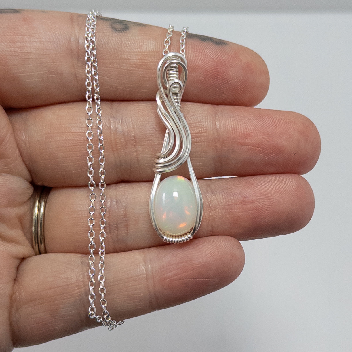 5 Carat Ethiopian Opal Sterling Silver Pendant