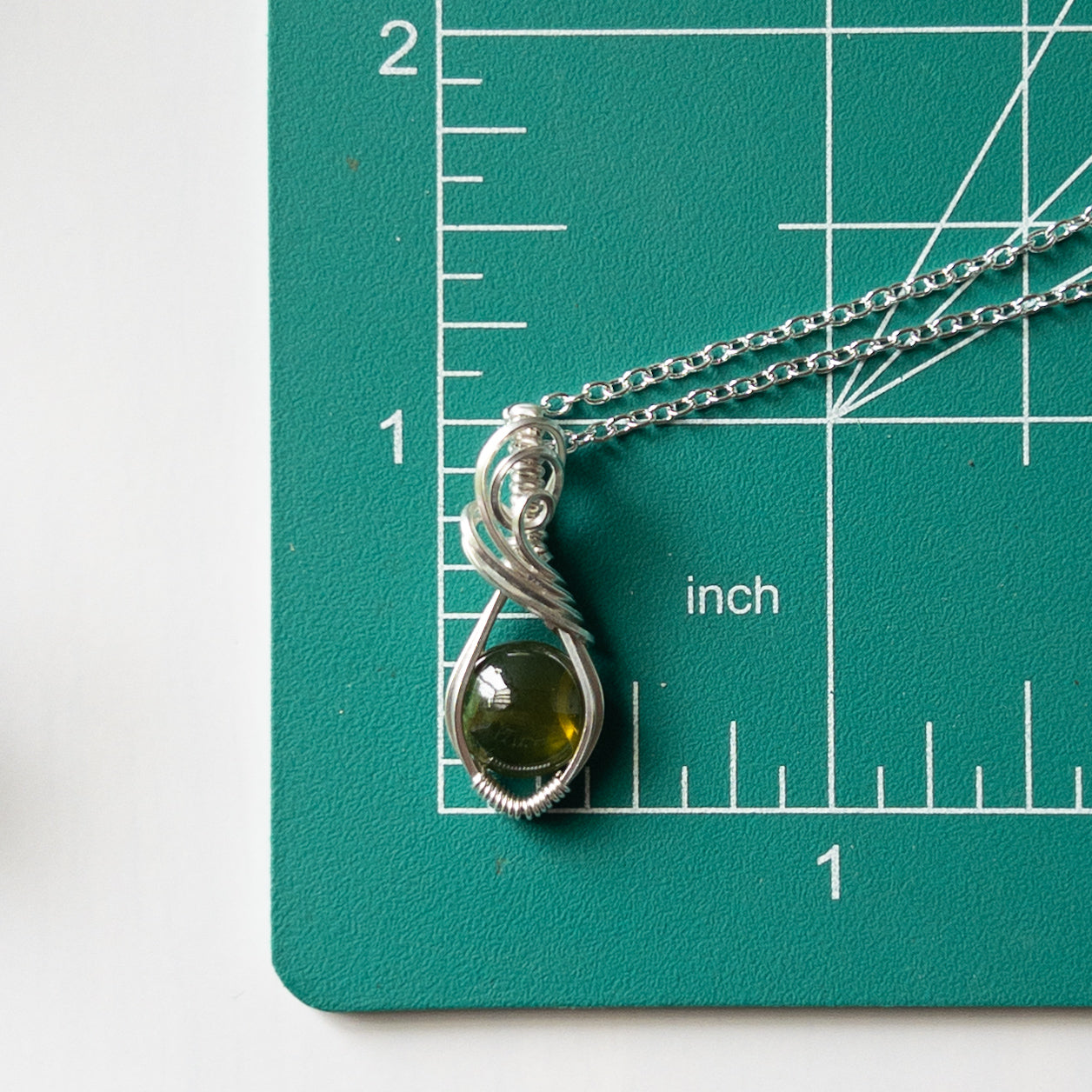 Peridot & Sterling Silver Wrapped Mini Pendant