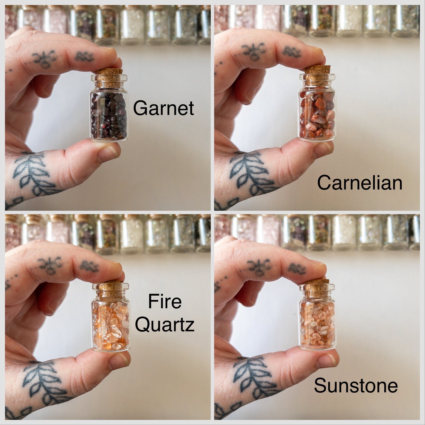 Crystal Chip Bottle - 22 Crystals Available