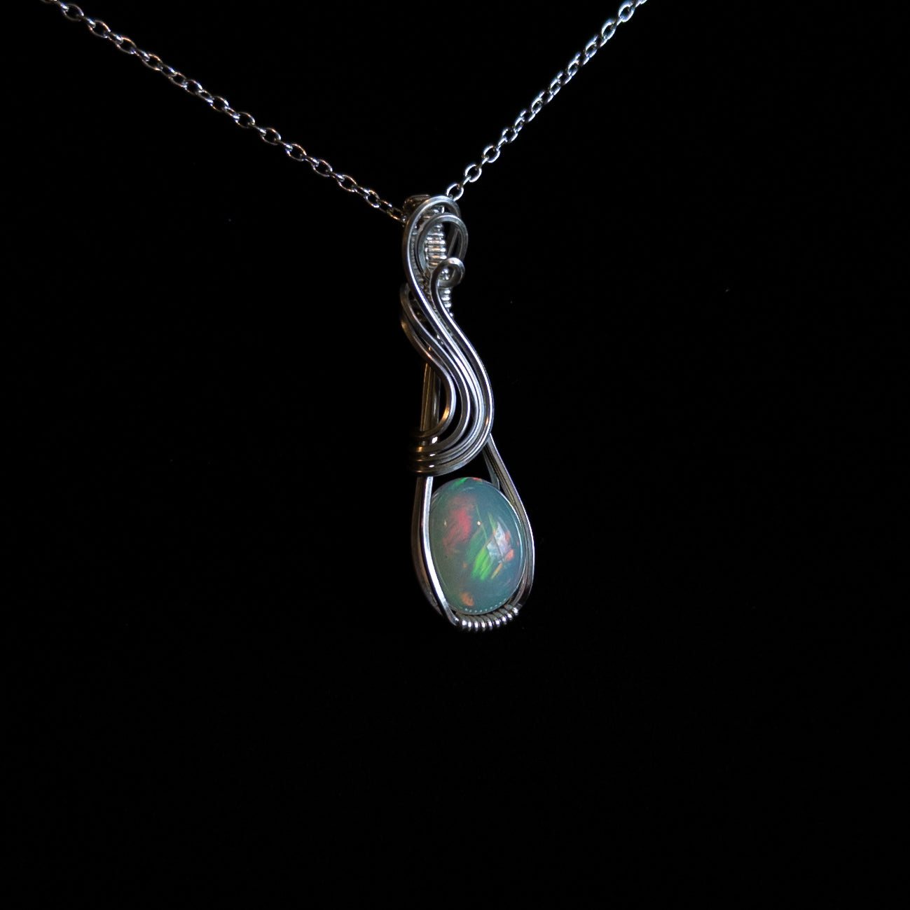 5 Carat Ethiopian Opal Sterling Silver Pendant