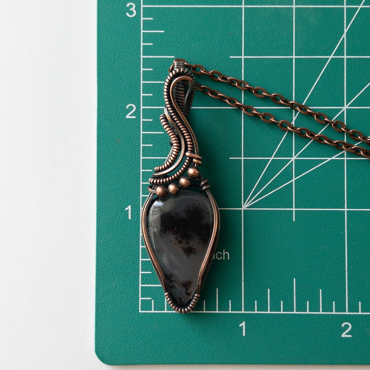 Dendritic Agate Copper Wrapped Pendant