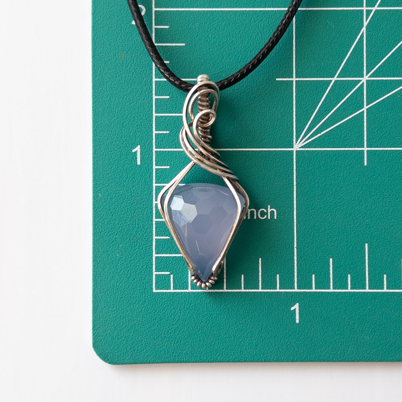 Lavender Chalcedony & Sterling Silver Wrapped Pendant