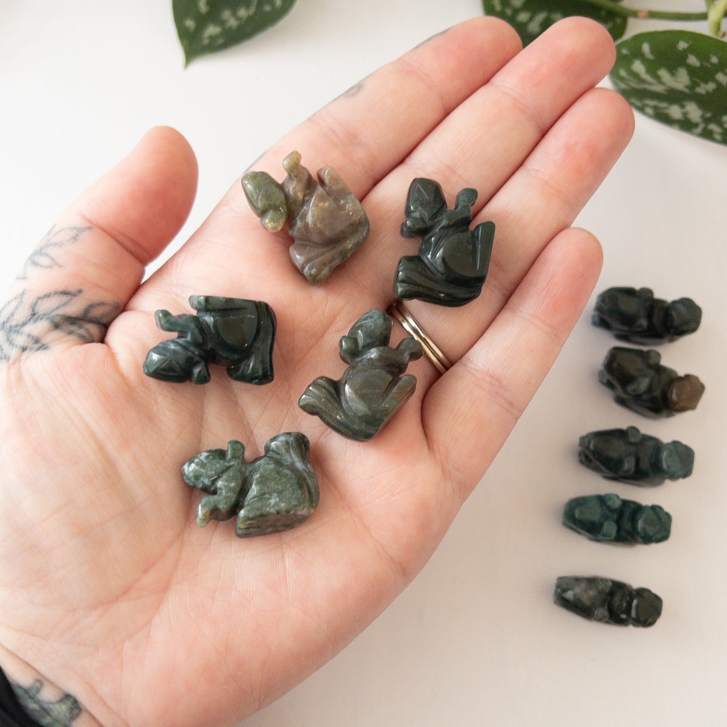 Mini Moss Agate Squirrel