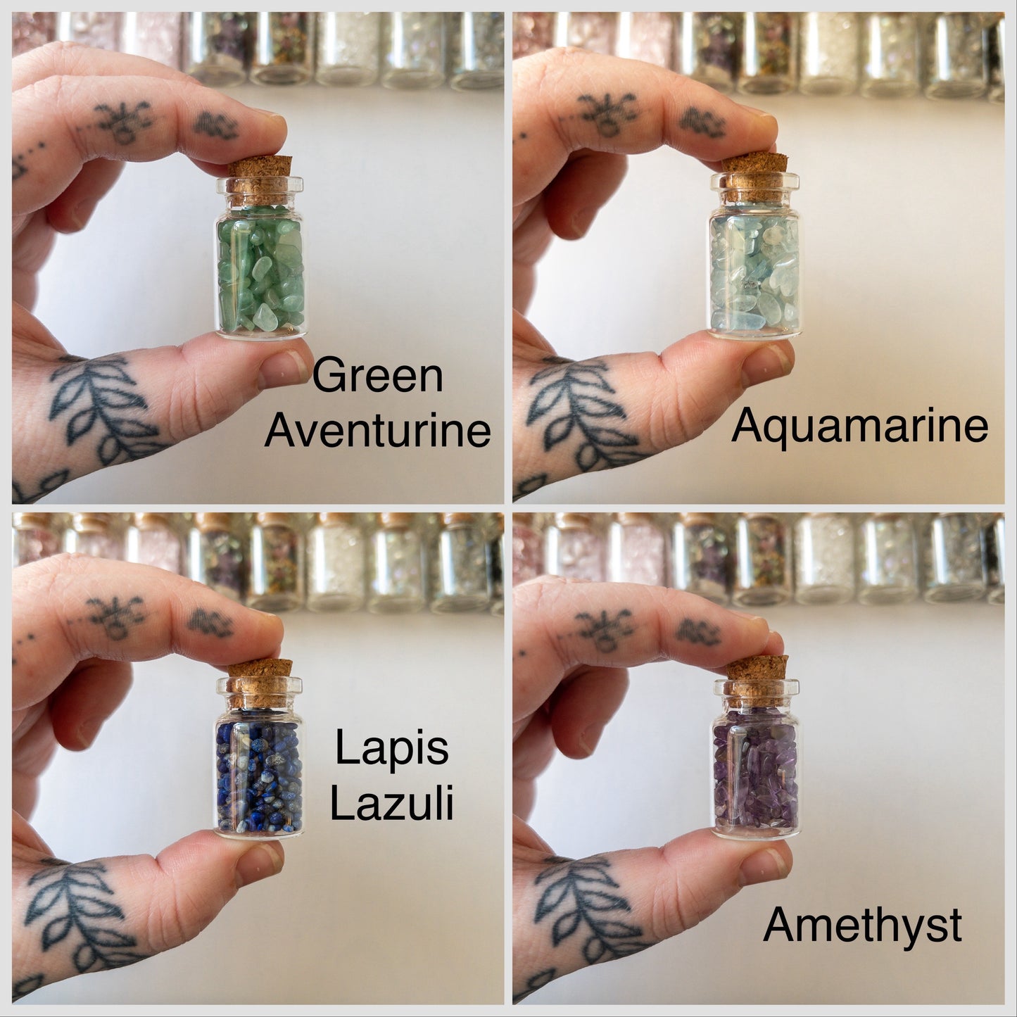 Crystal Chip Bottle - 22 Crystals Available