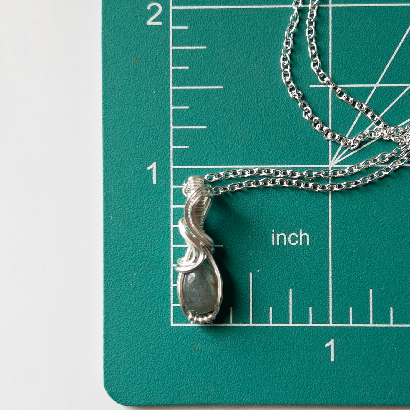 Blue Flash Labradorite & Sterling Silver Wrapped Mini Pendant