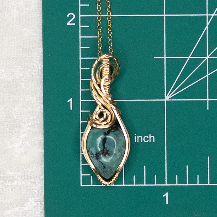 Dainty Turquoise 14k Gold-Filled Pendant