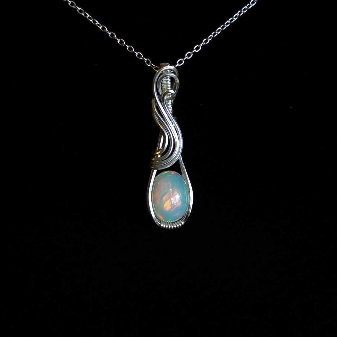 5 Carat Ethiopian Opal Sterling Silver Pendant