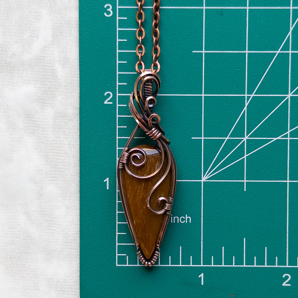 Tiger’s Eye Antiqued Copper Pendant