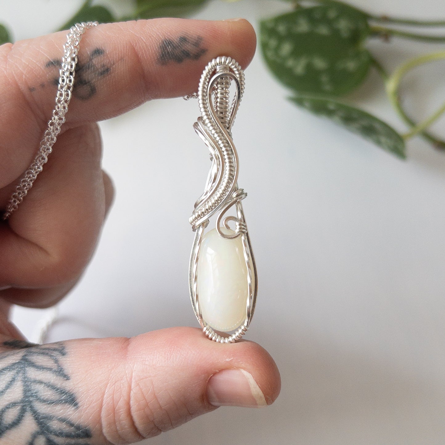 Ethiopian Opal & Sterling Silver Wrapped Pendant