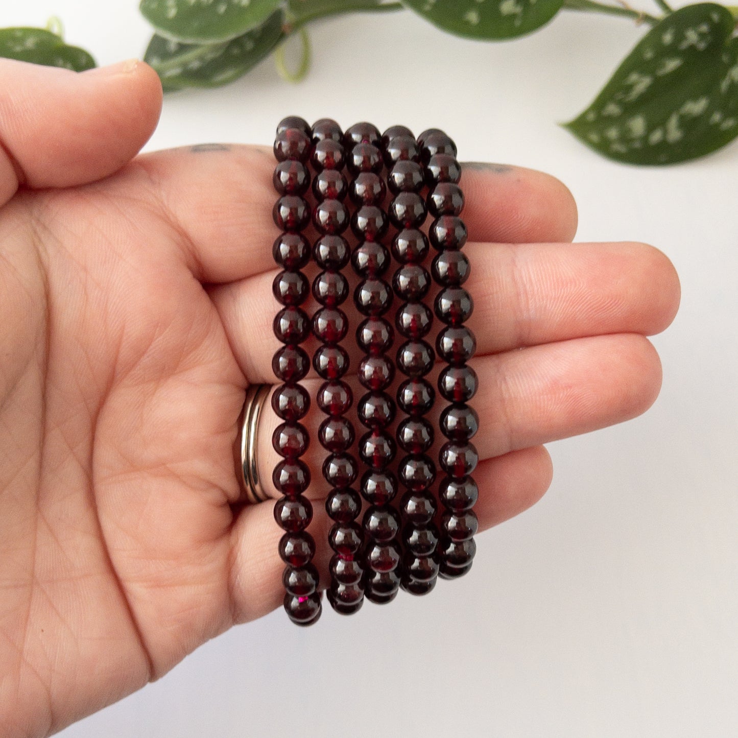 Garnet Stretch Bracelet 6mm