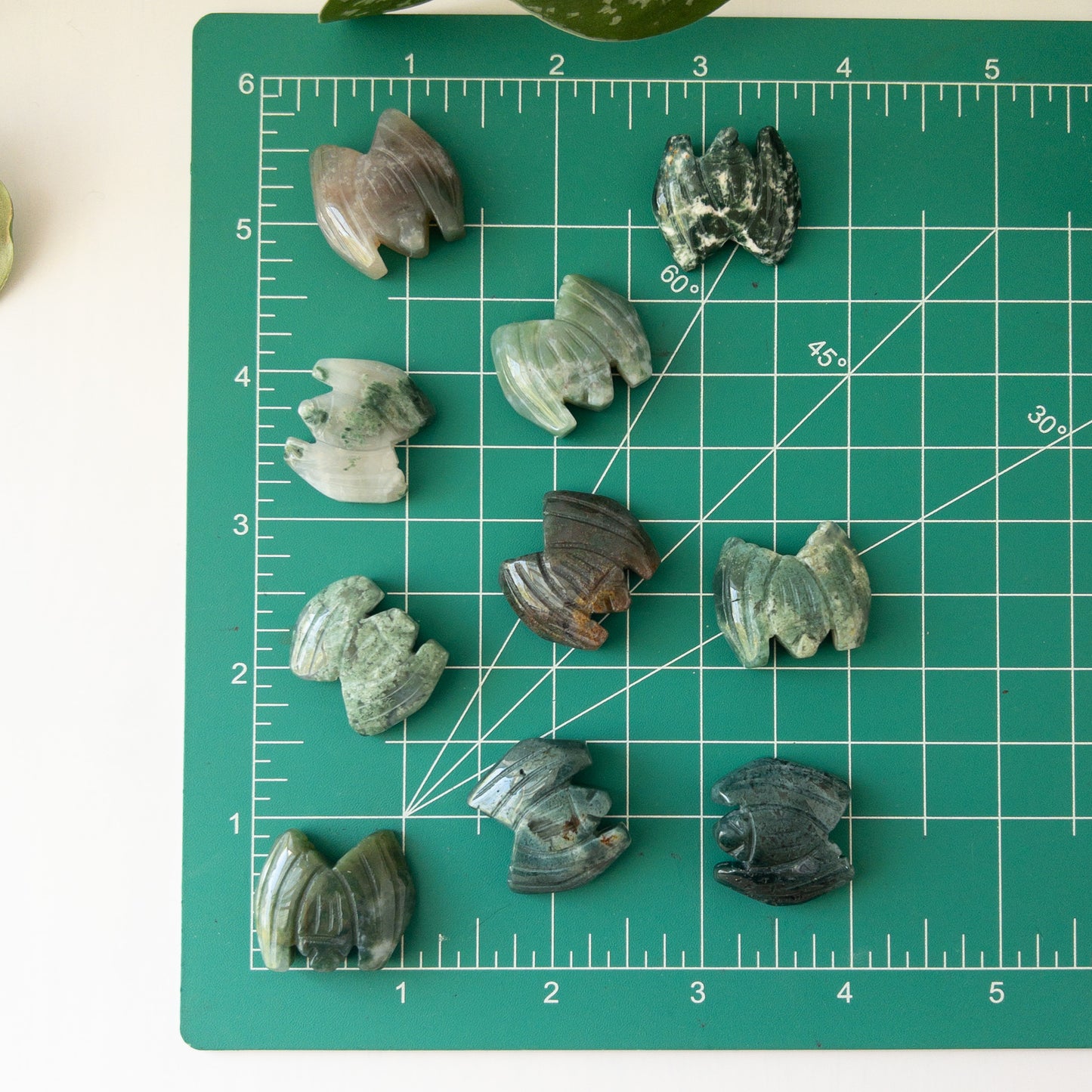 Mini Moss Agate Bat