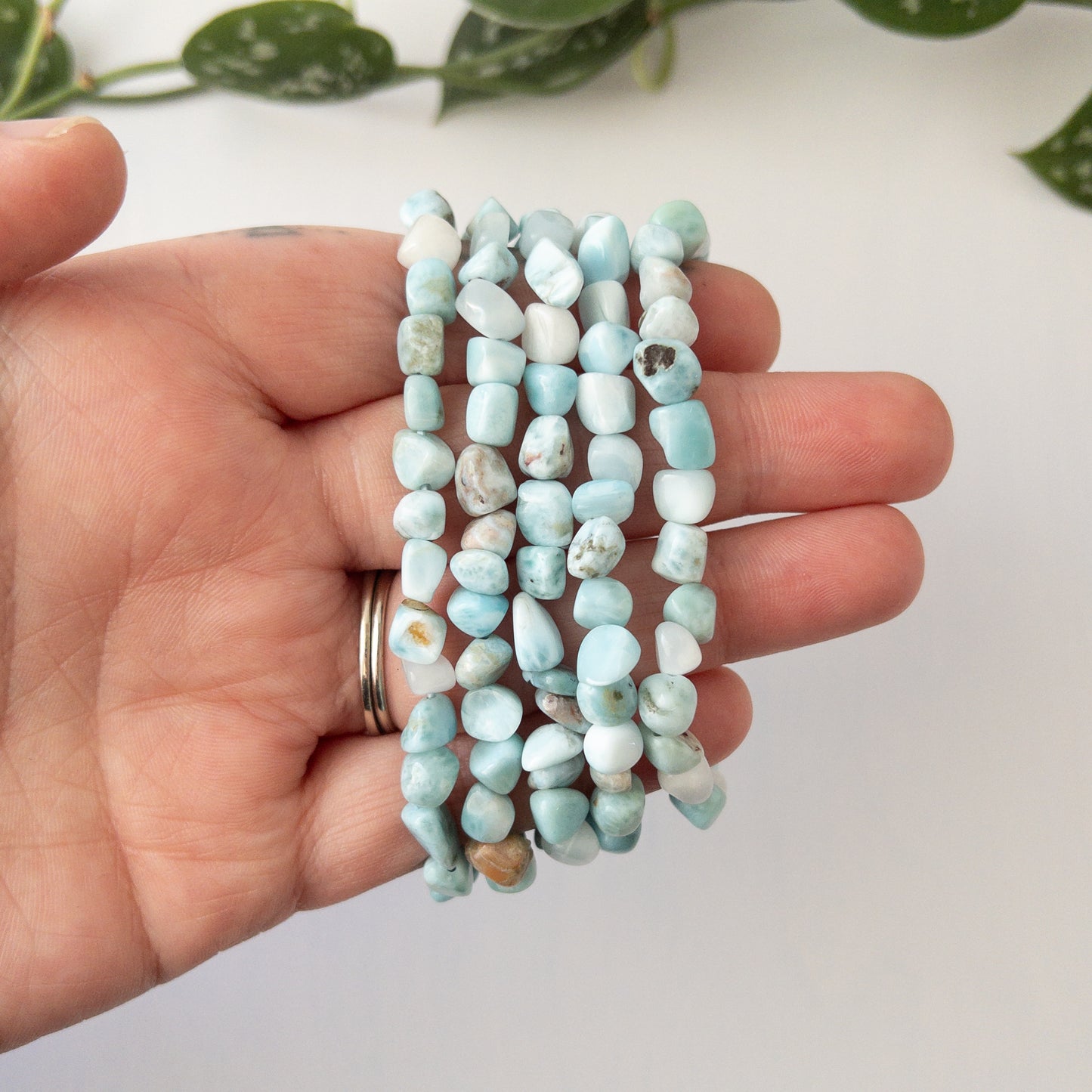 Larimar Stretch Bracelet 6mm