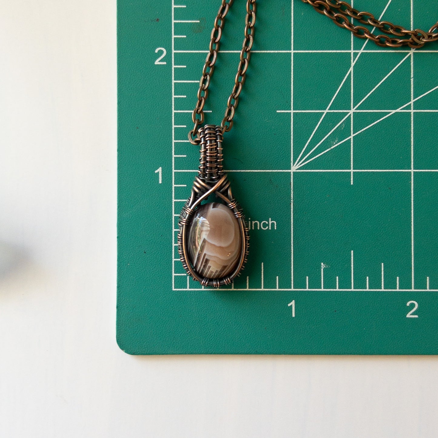 Botswana Agate Copper Pendant