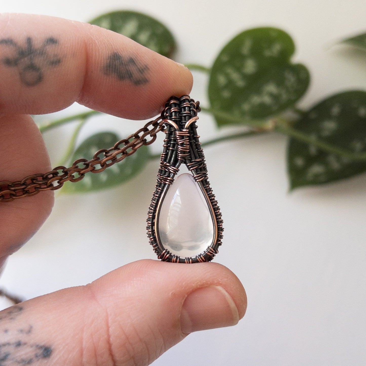 Rose Quartz Copper Pendant