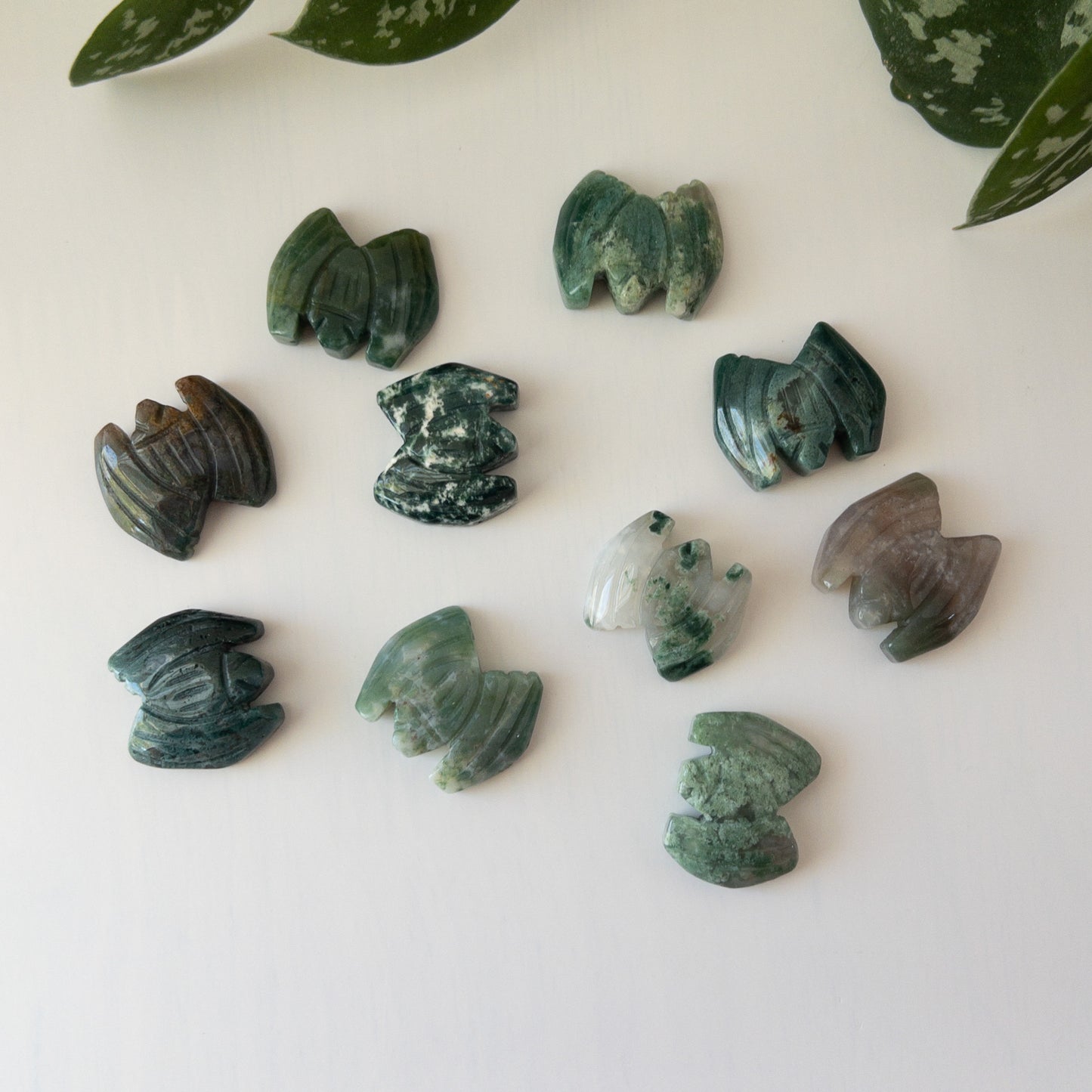Mini Moss Agate Bat