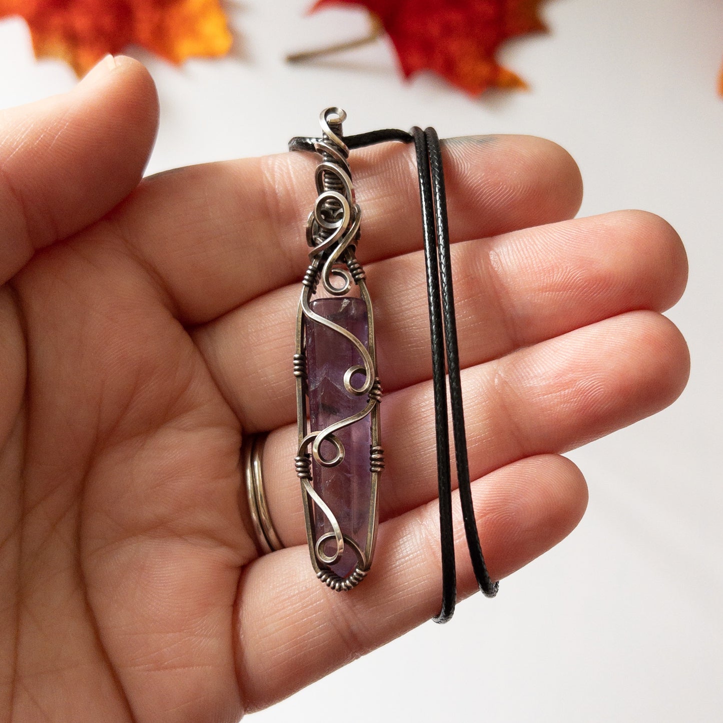 Brazilian Amethyst Antiqued Sterling Silver Pendant