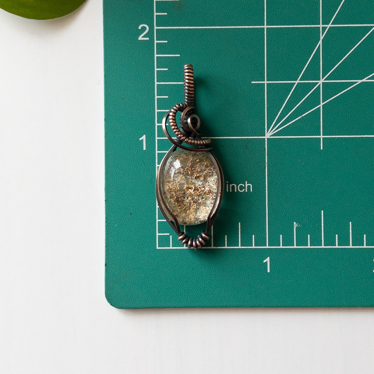 Garden Quartz Antiqued Copper Pendant