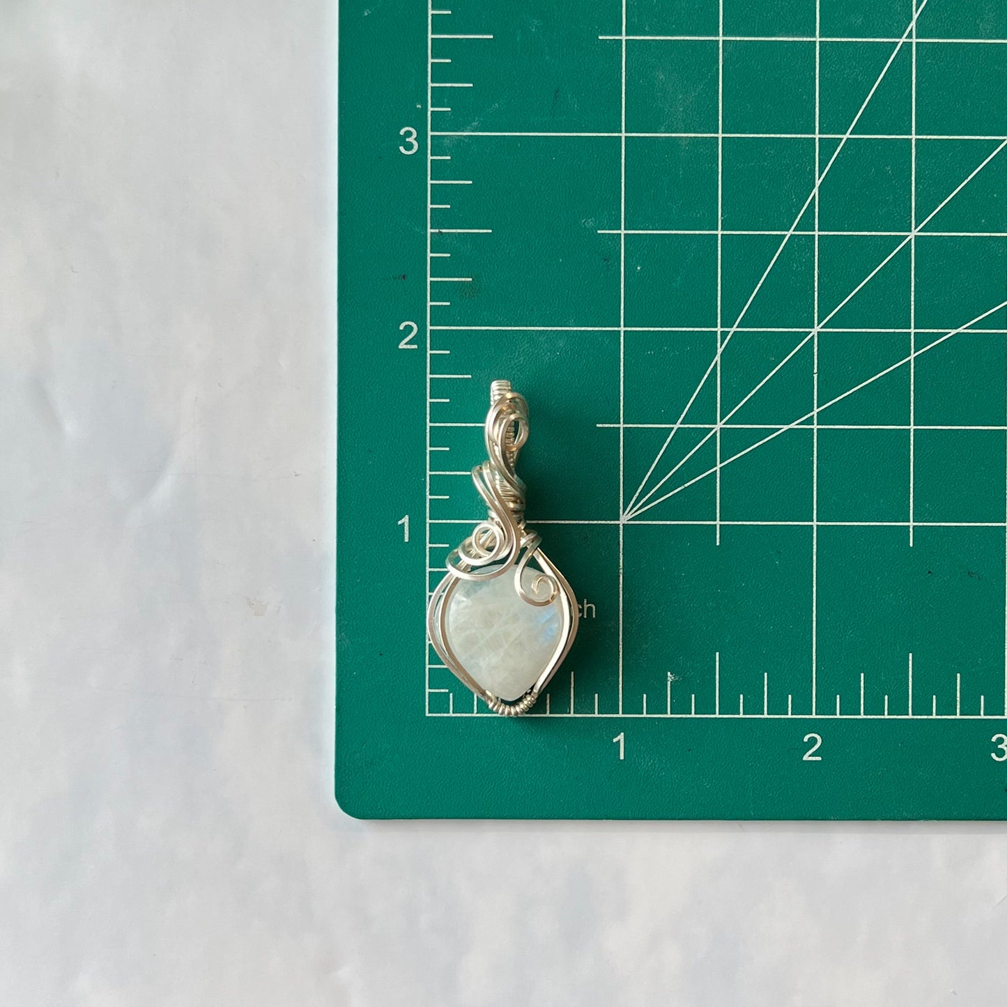 Moonstone & Sterling Silver Wrapped Pendant