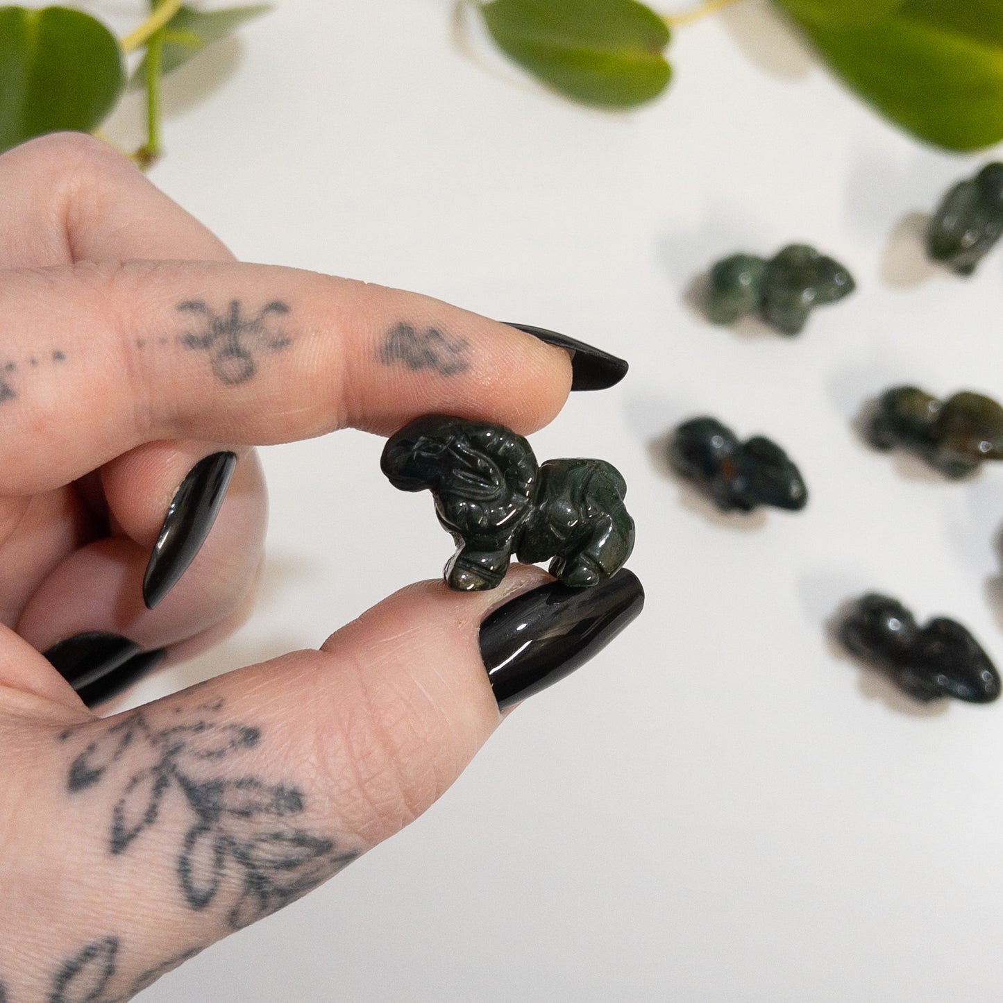 Mini Moss Agate Ram / Goat