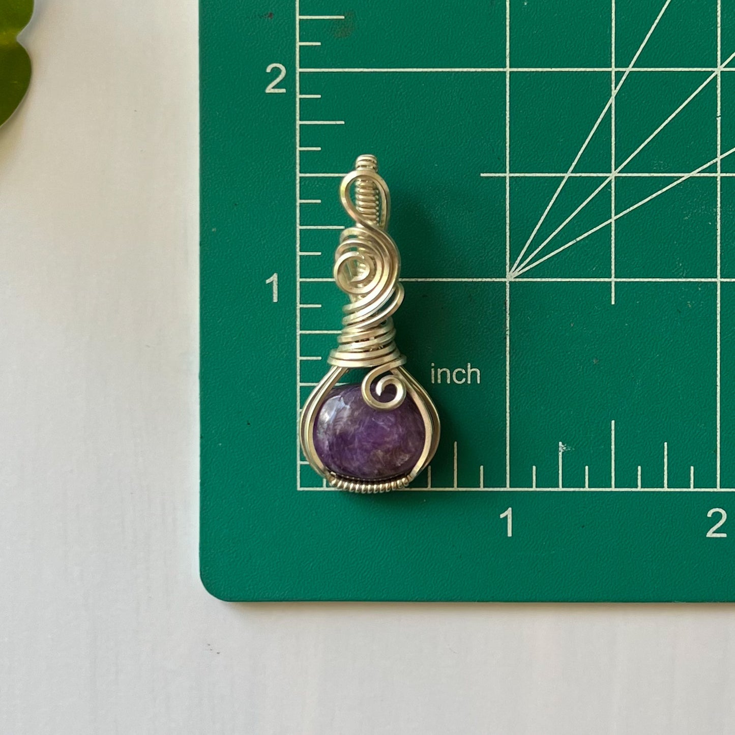 Charoite Sterling Silver Wrapped Pendant