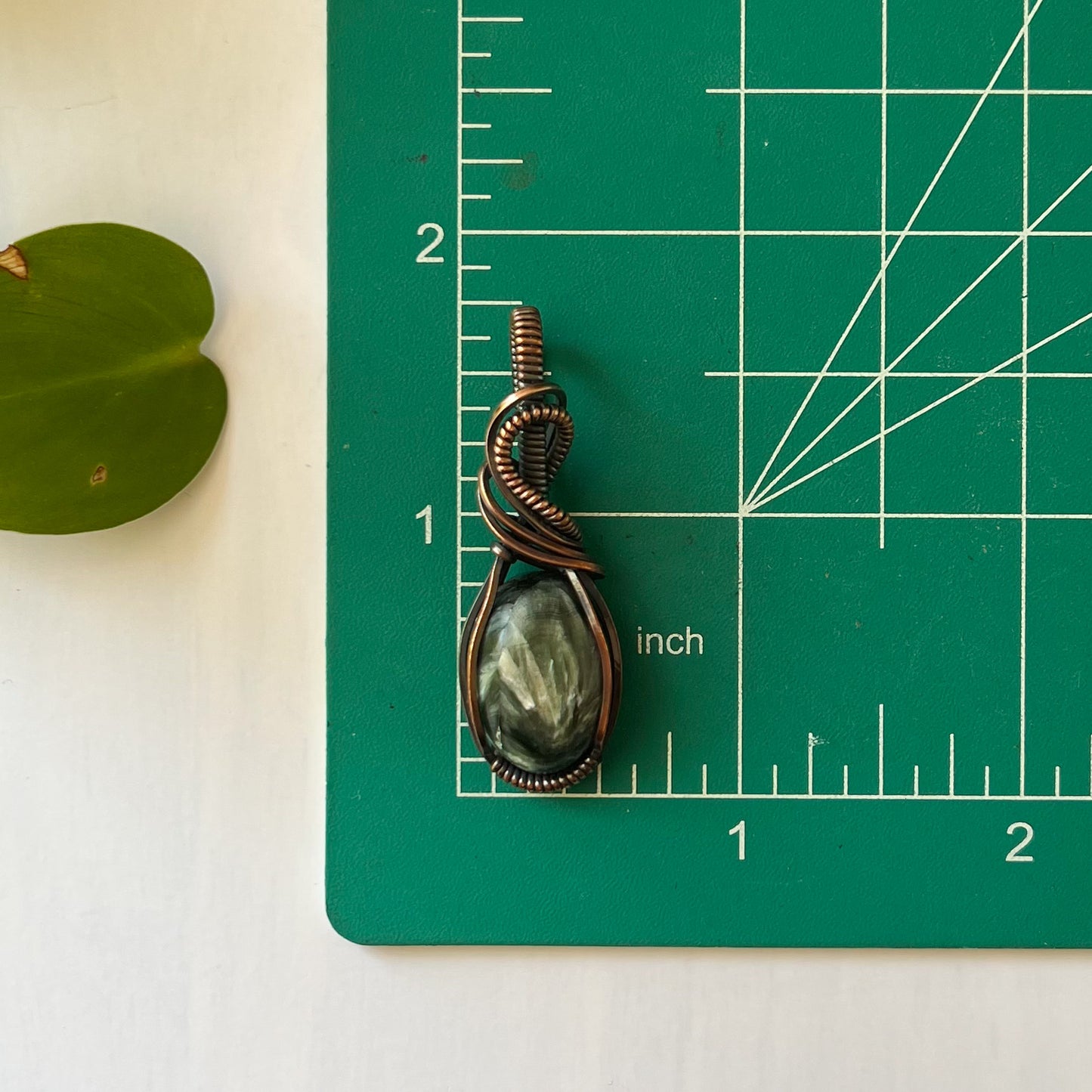 Seraphinite Copper Wrapped Pendant