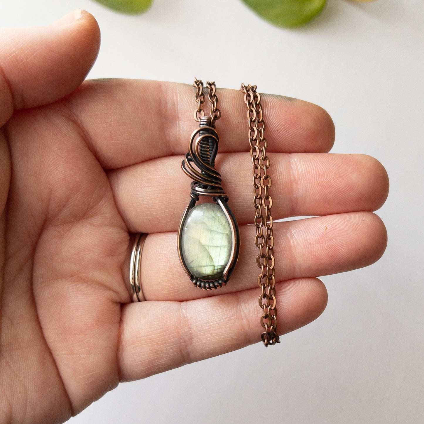 Labradorite Copper Wrapped Pendant