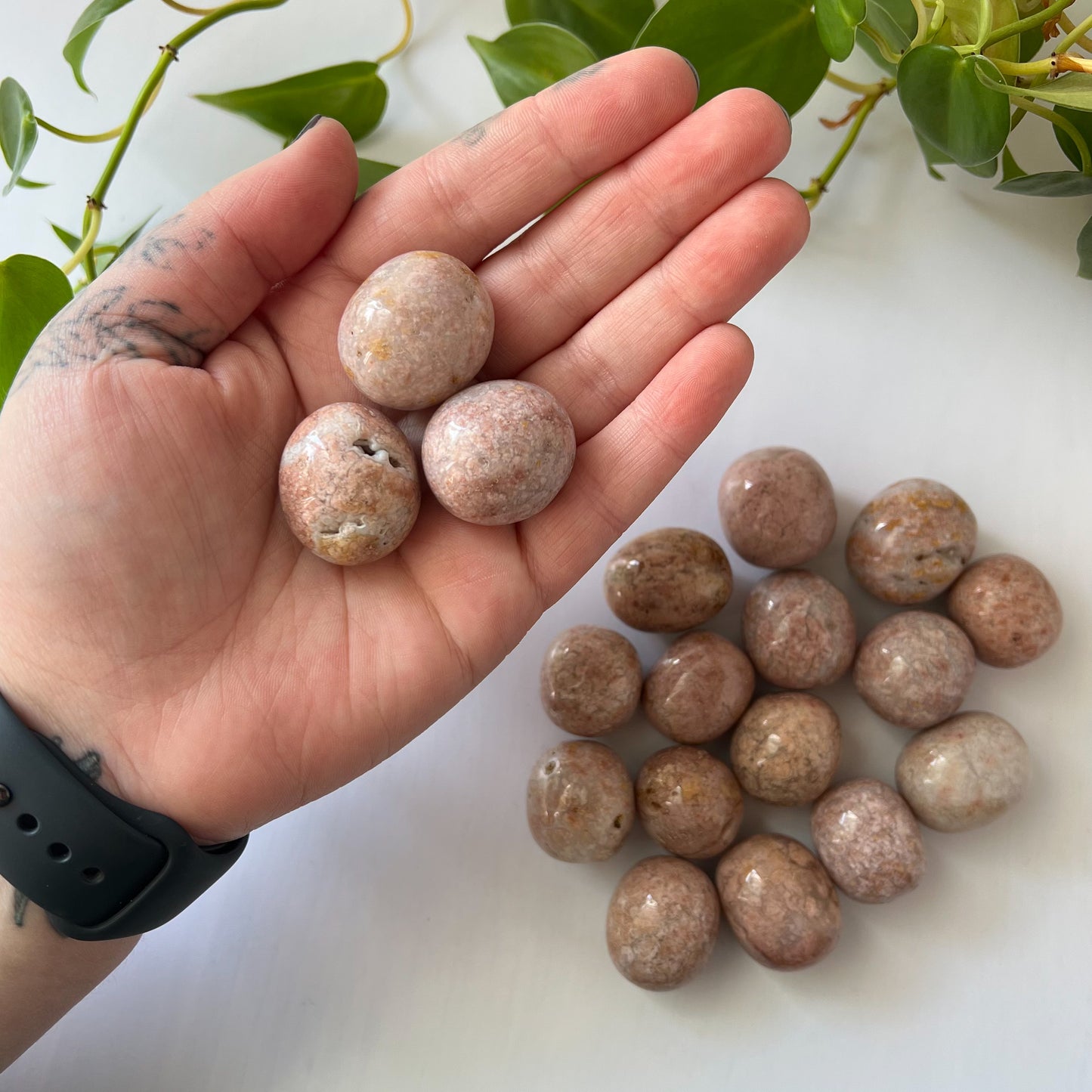 Pink Moss Agate Tumble