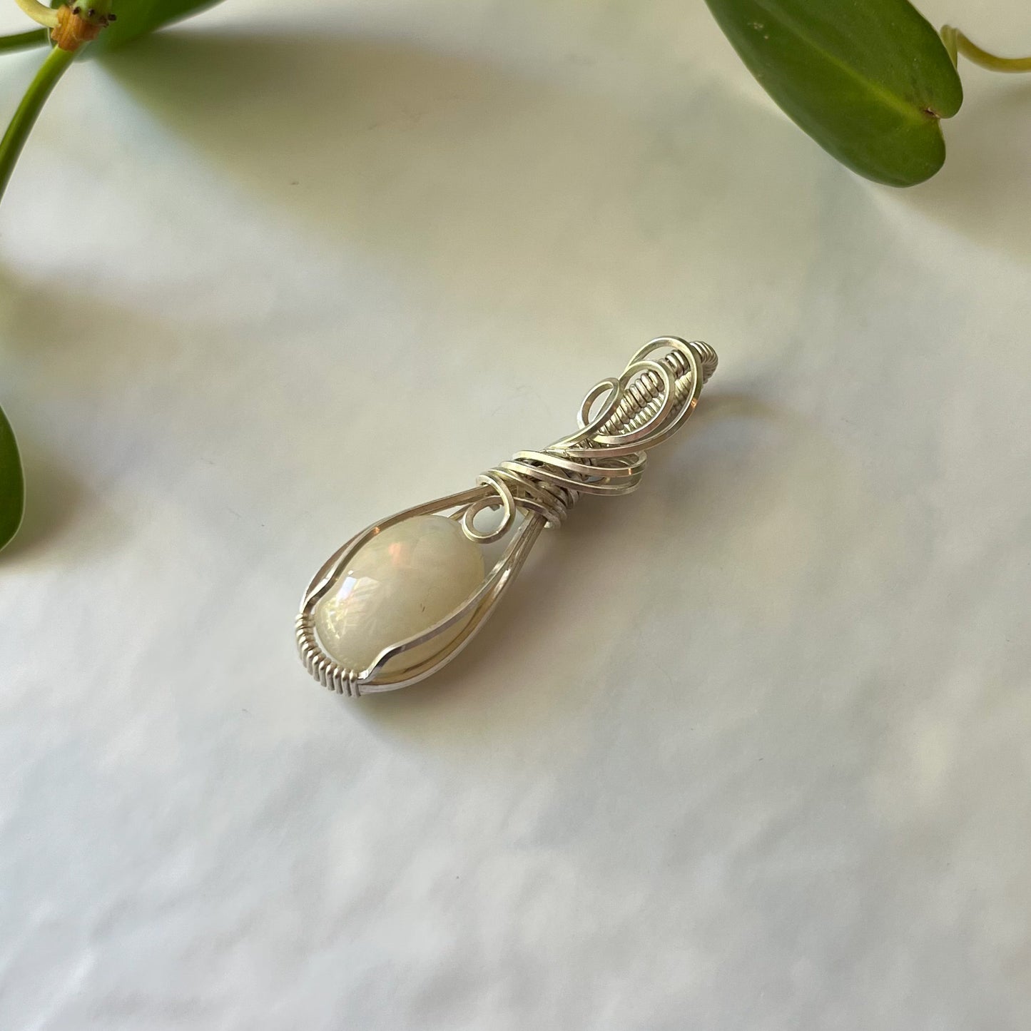 Ethiopian Opal Wrapped Sterling Silver Pendant