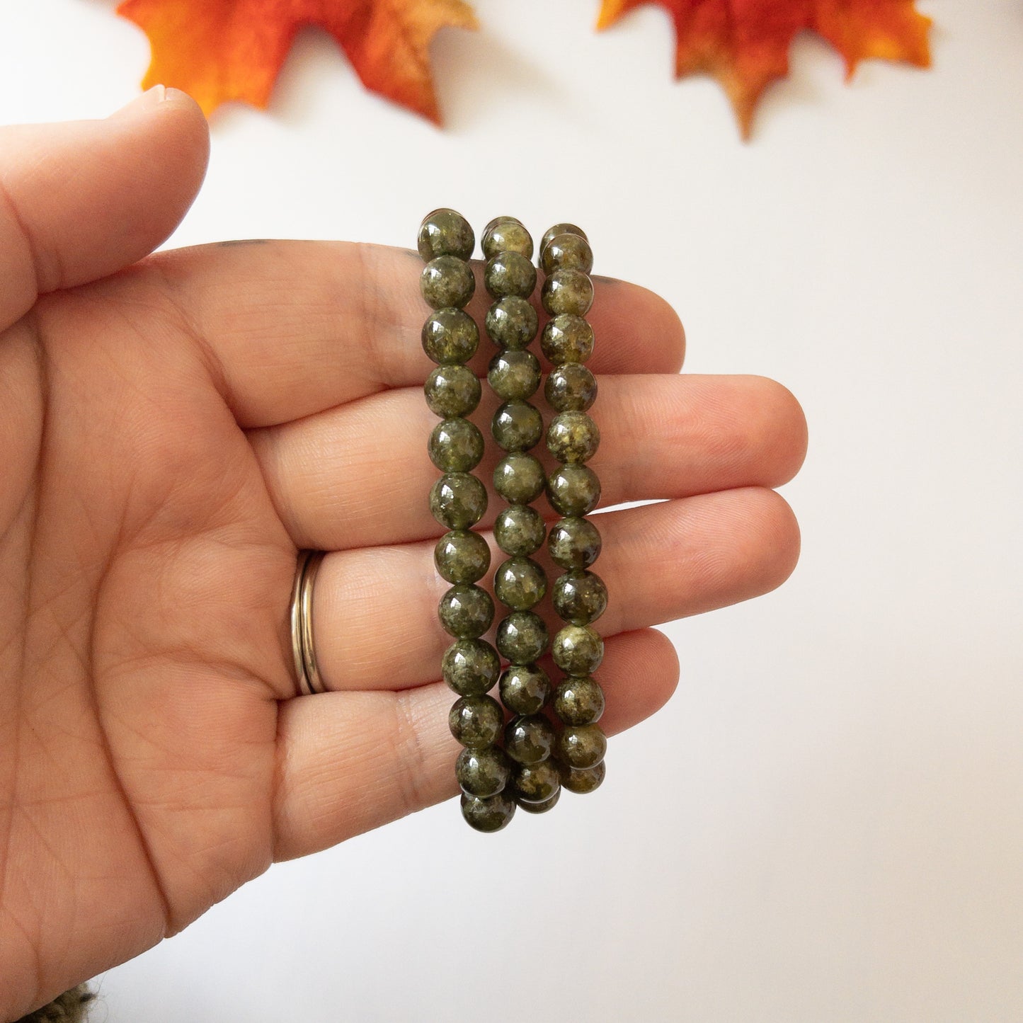 Green Garnet Stretch Bracelet (6mm)
