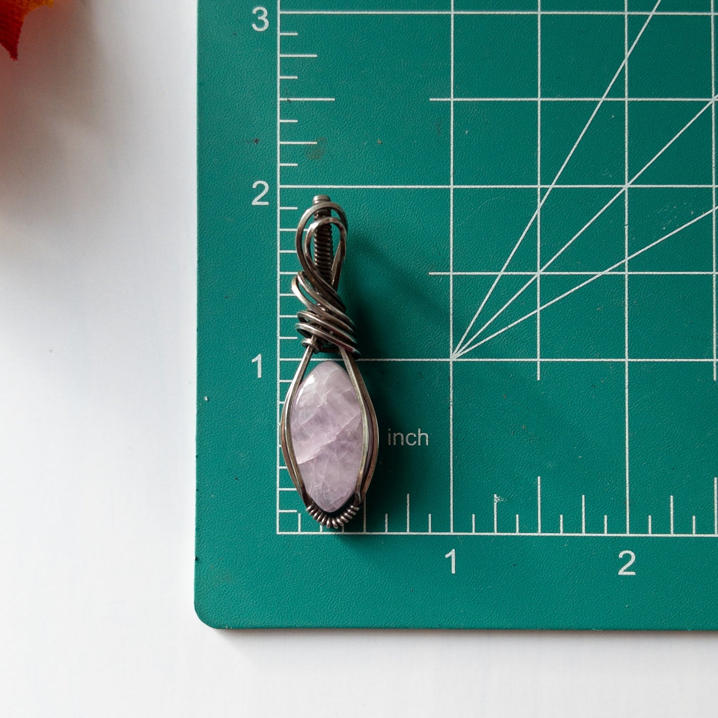 Kunzite Antiqued Sterling Silver Pendant