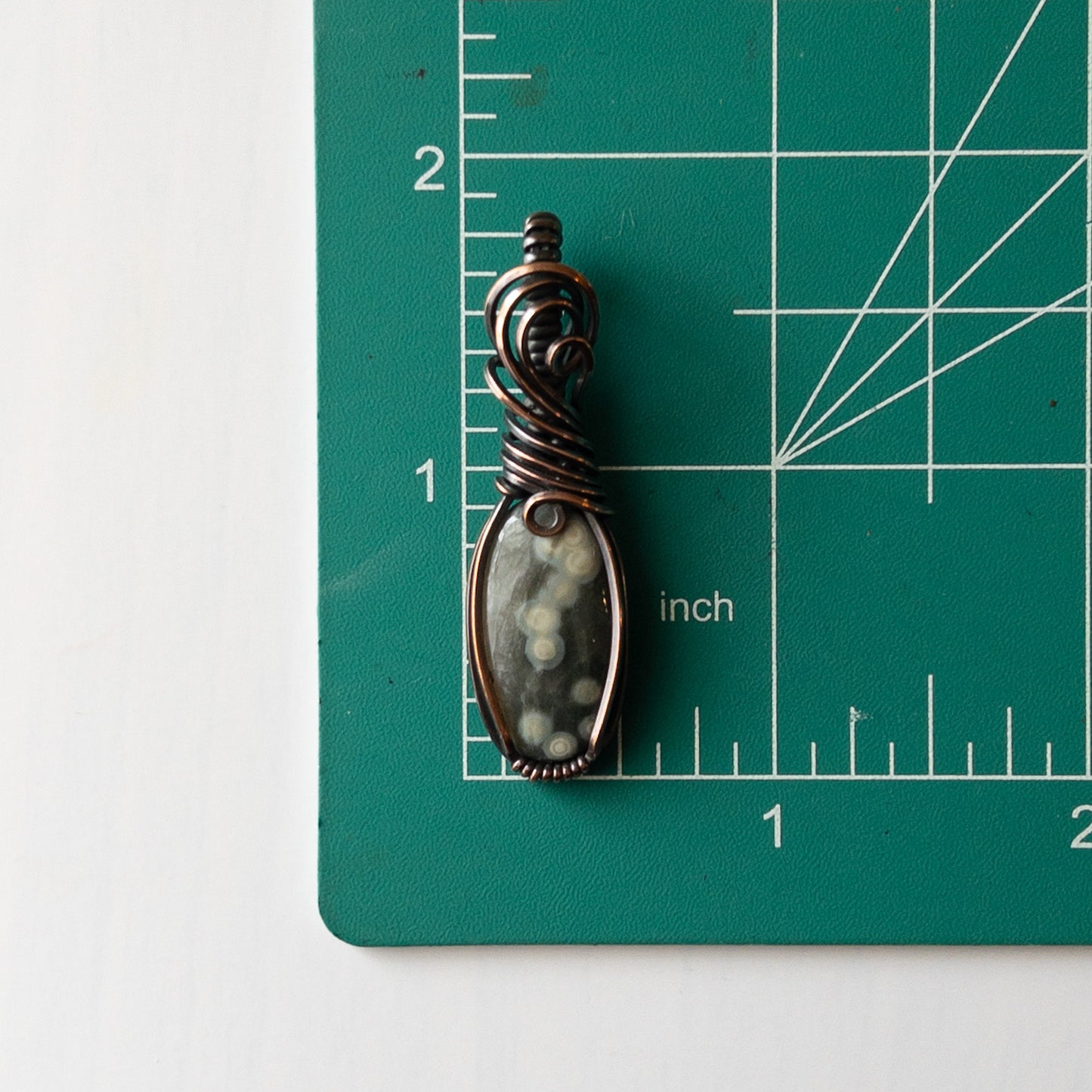 Ocean Jasper Copper Wrapped Pendant