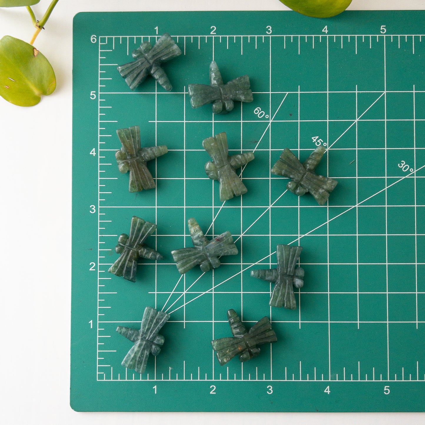 Mini Moss Agate Dragonfly