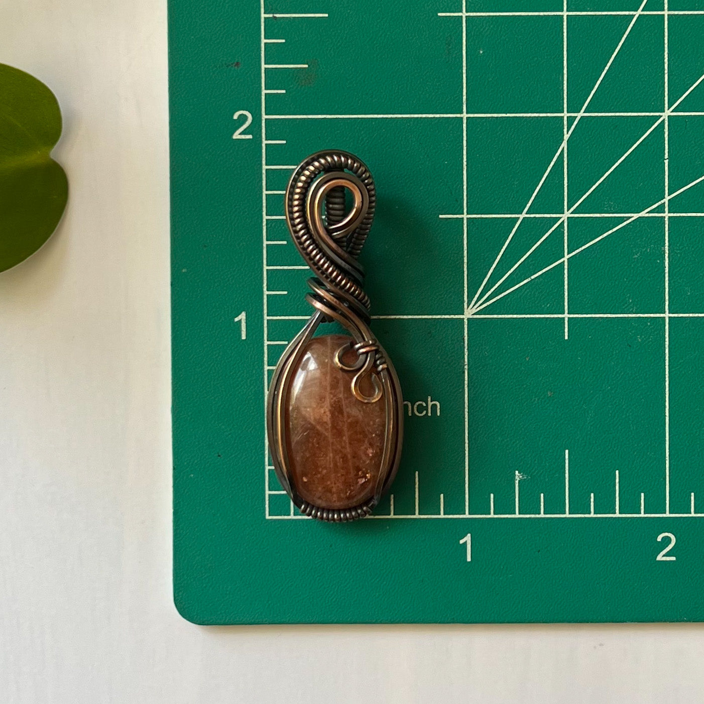 Sunstone Copper Wrapped Pendant