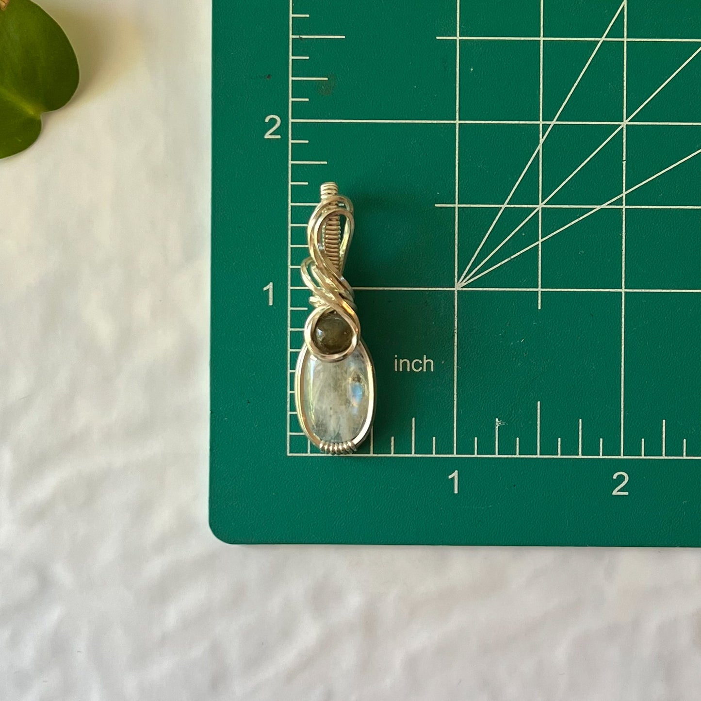 Moonstone & Labradorite Wrapped Sterling Silver Pendant