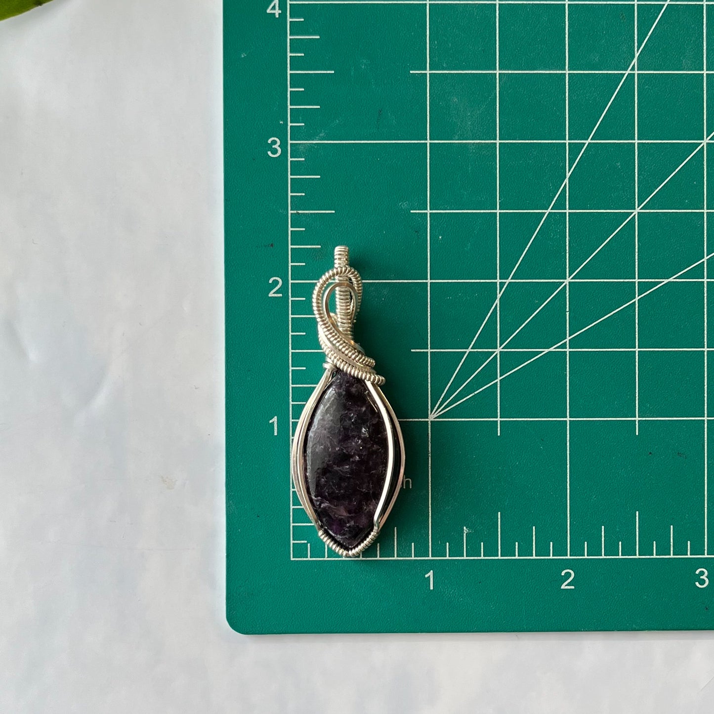 Lepidolite & Sterling Silver Wrapped Pendant