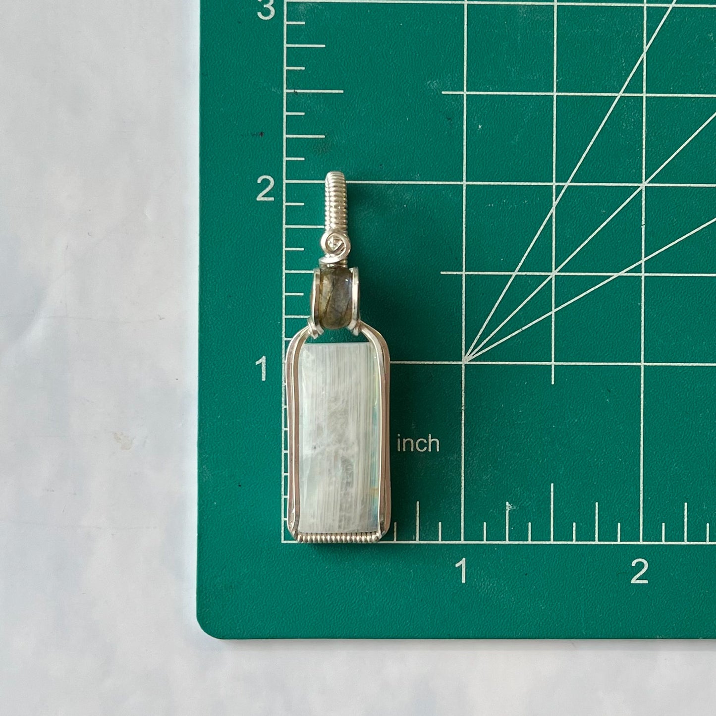 Moonstone & Labradorite Sterling Silver Wrapped Pendant