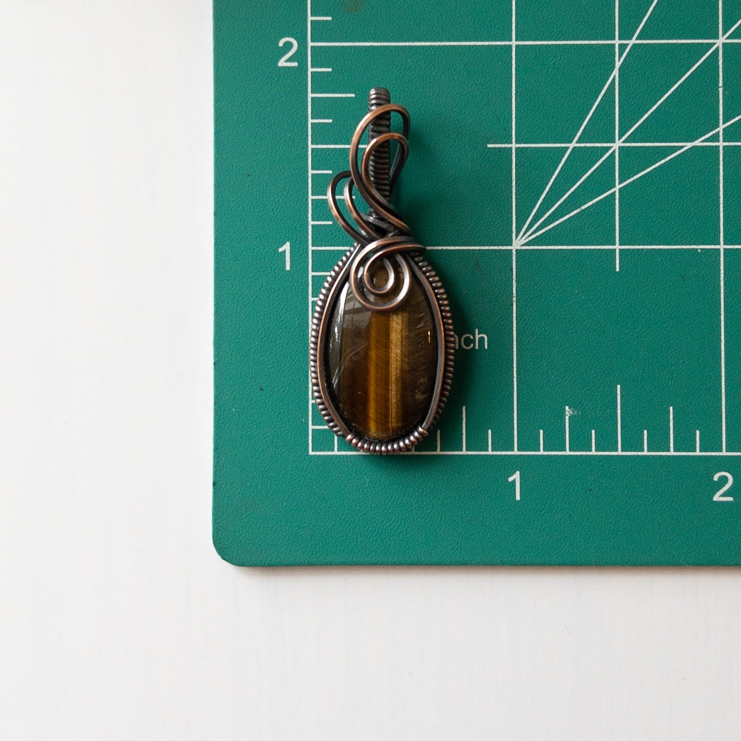 Tiger’s Eye Antiqued Copper Pendant