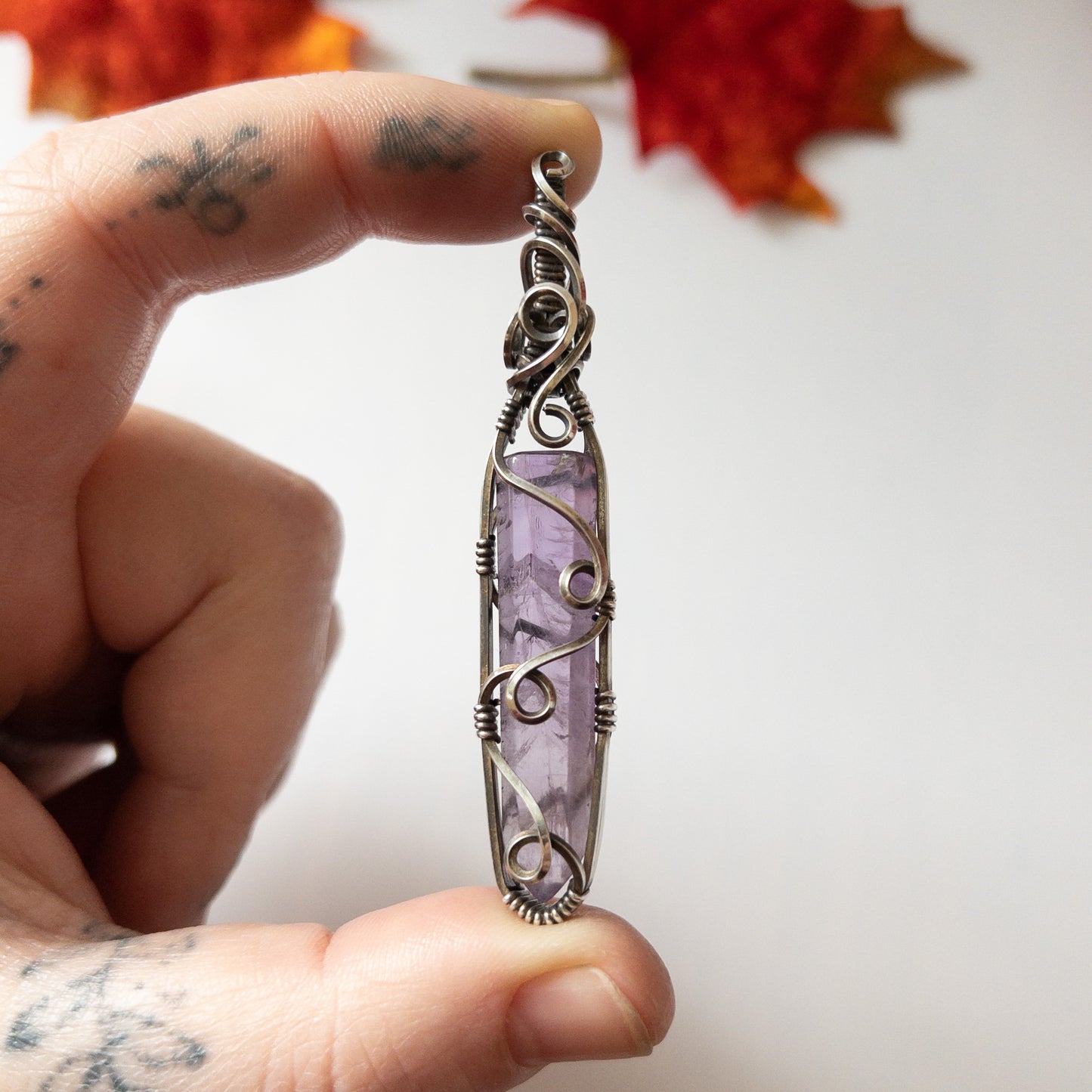 Brazilian Amethyst Antiqued Sterling Silver Pendant