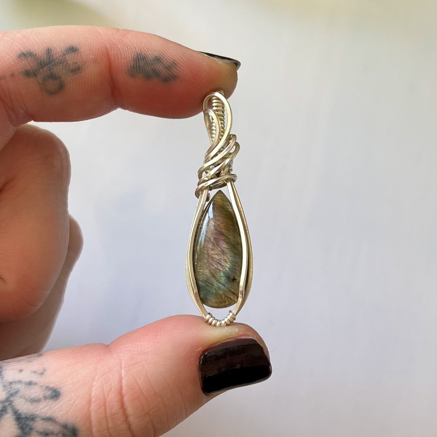 Labradorite Sterling Silver Wrapped Pendant