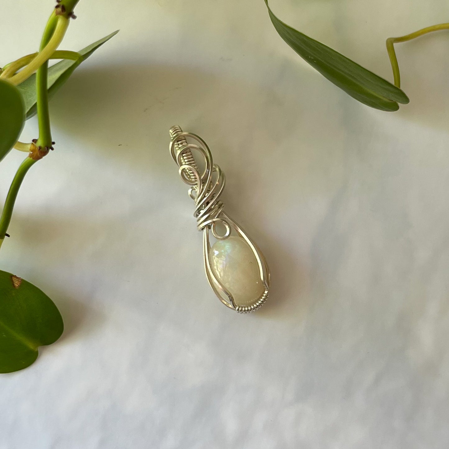 Ethiopian Opal Wrapped Sterling Silver Pendant