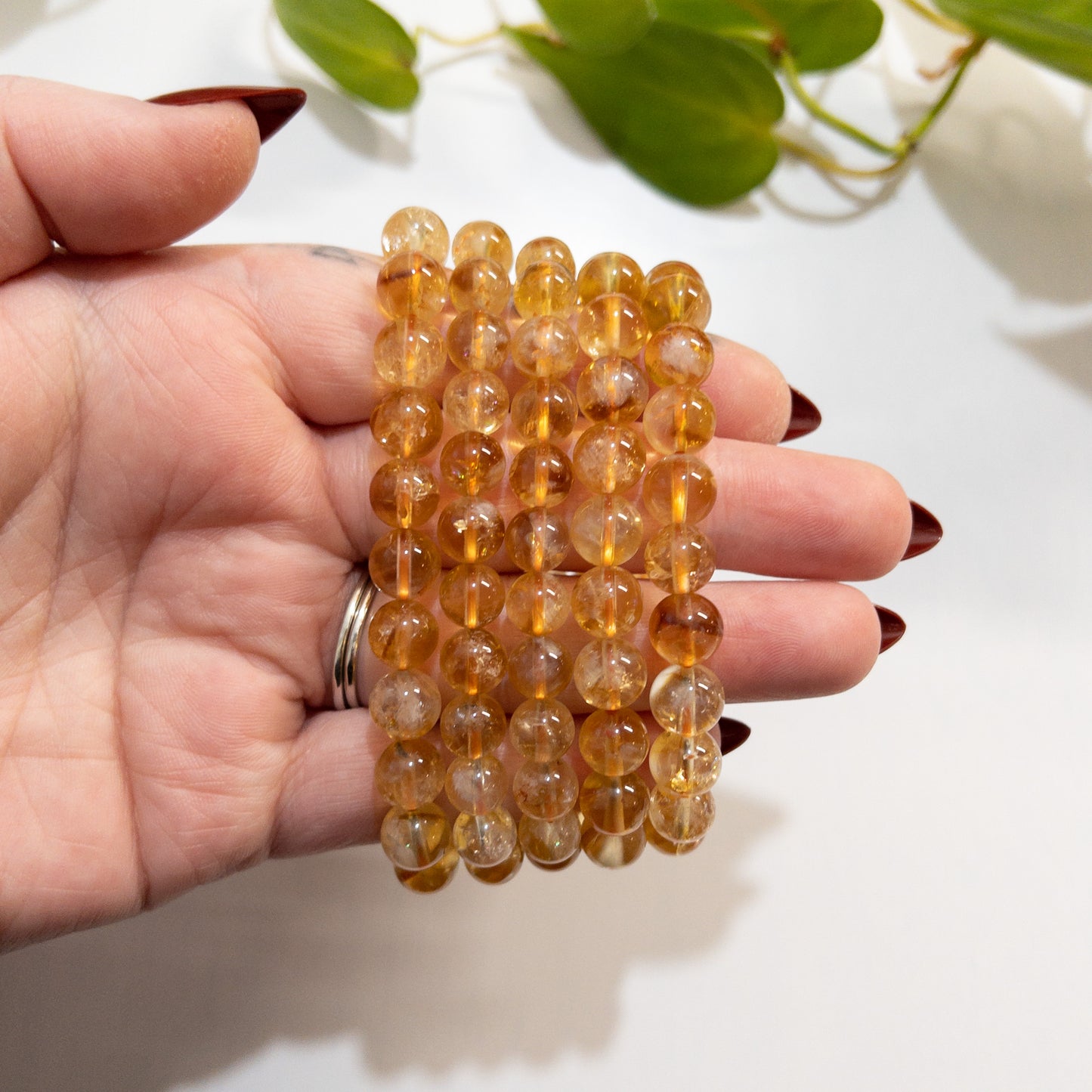 Citrine (H.T.) Stretch Bracelet (9mm)