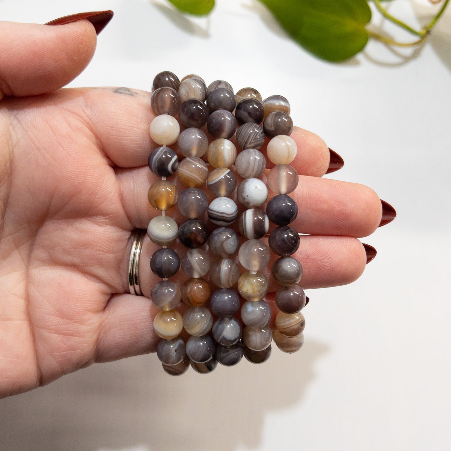 Banded Agate Stretch Bracelet (8mm)