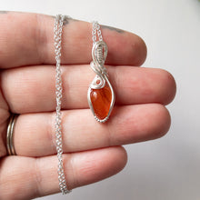 Load image into Gallery viewer, Carnelian &amp; Sterling Silver Wrapped Mini Pendant
