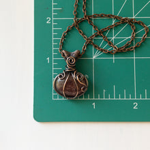 Load image into Gallery viewer, Pumpkin Pendant - Strawberry Quartz &amp; Copper
